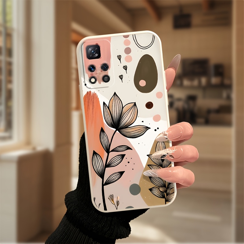 Vintage Floral Pattern Soft Case - Pink-brown vintage floral pattern soft rubber
